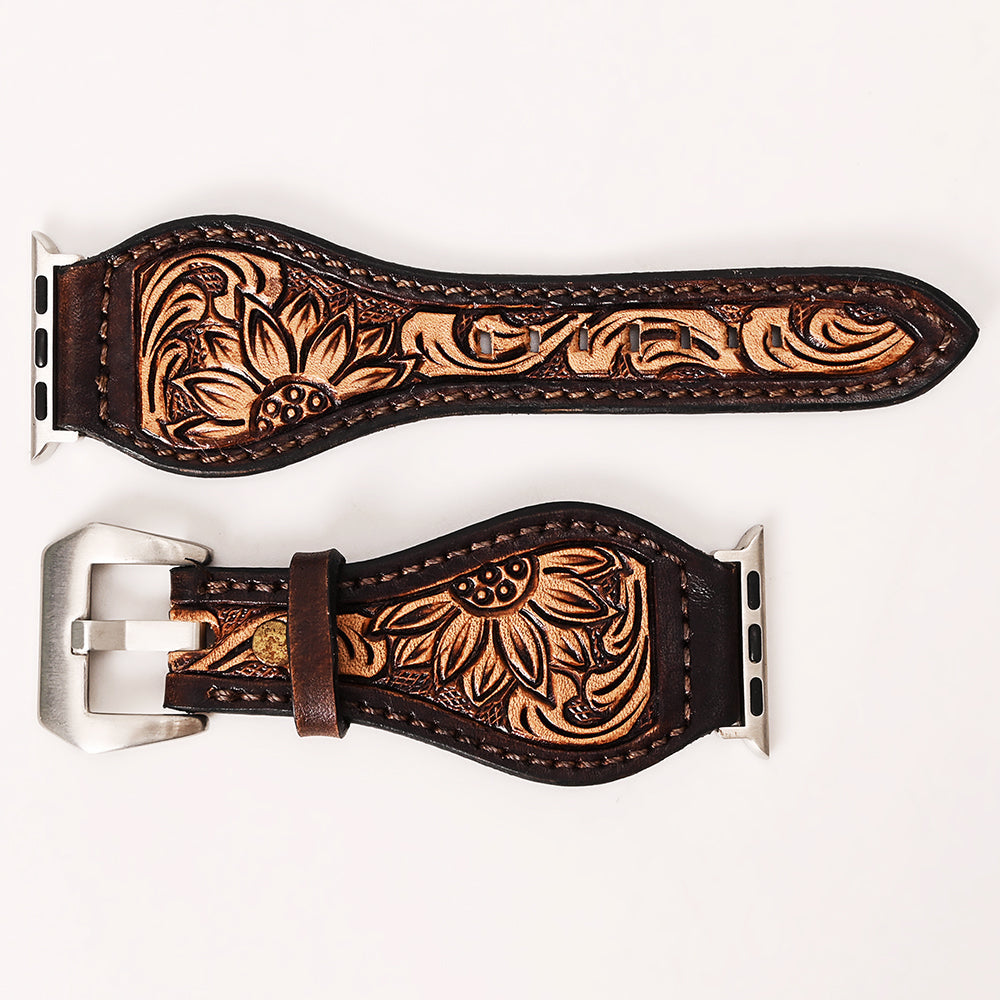 American Darling Floral Hand Tooled I watch Men Women Genuine Leather