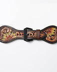 American Darling Floral Hand Tooled I watch Men Women Genuine Leather Strap