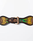 American Darling Floral Hand Tooled I watch Men Women Genuine Leather Strap