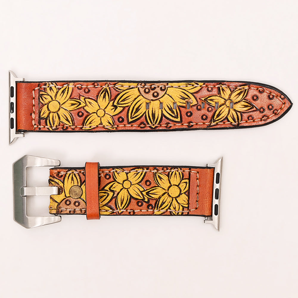American Darling Floral Hand Tooled I watch Men Women Genuine Leather