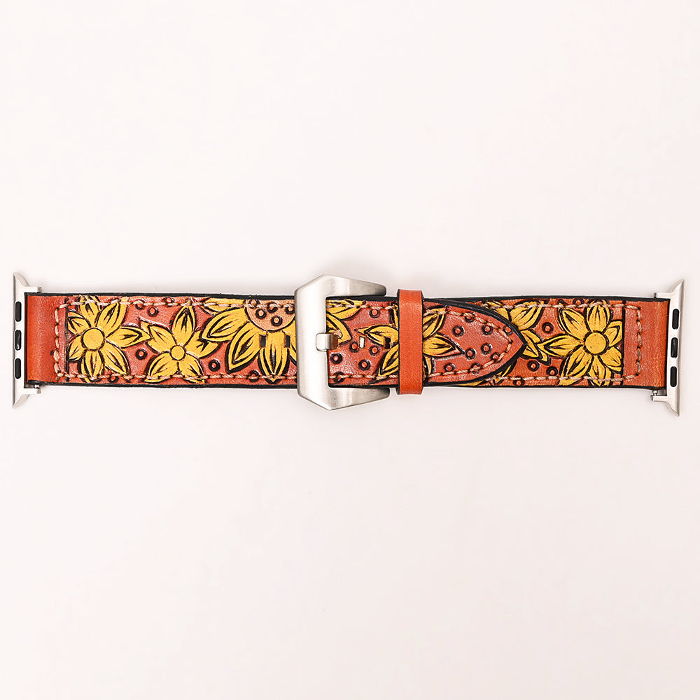 American Darling Floral Hand Tooled I watch Men Women Genuine Leather