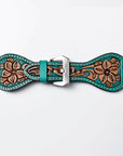 American Darling Floral Hand Tooled I watch Men Women Genuine Leather Strap
