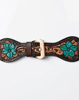 American Darling Floral Hand Tooled I watch Men Women Genuine Leather Strap
