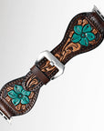 American Darling Floral Hand Tooled I watch Men Women Genuine Leather Strap