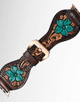 American Darling Floral Hand Tooled I watch Men Women Genuine Leather Strap