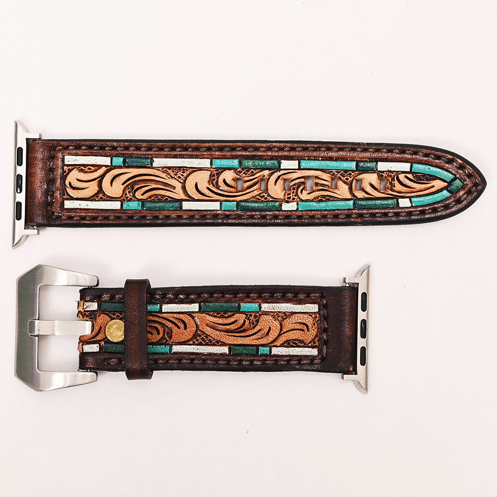 American Darling Floral Hand Tooled I watch Men Women Genuine Leather