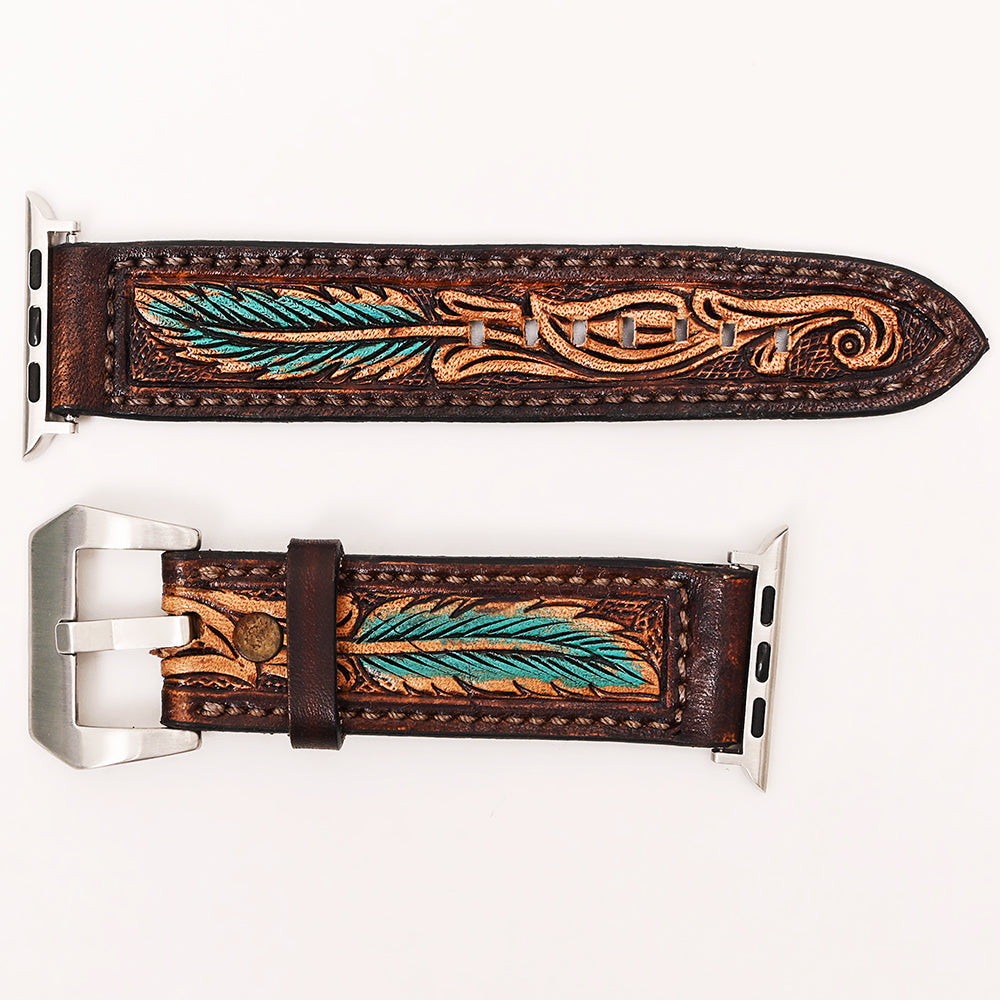 American Darling Beautifully Hand Tooled Genuine American Leather I watch Strap Men and Women Unisex