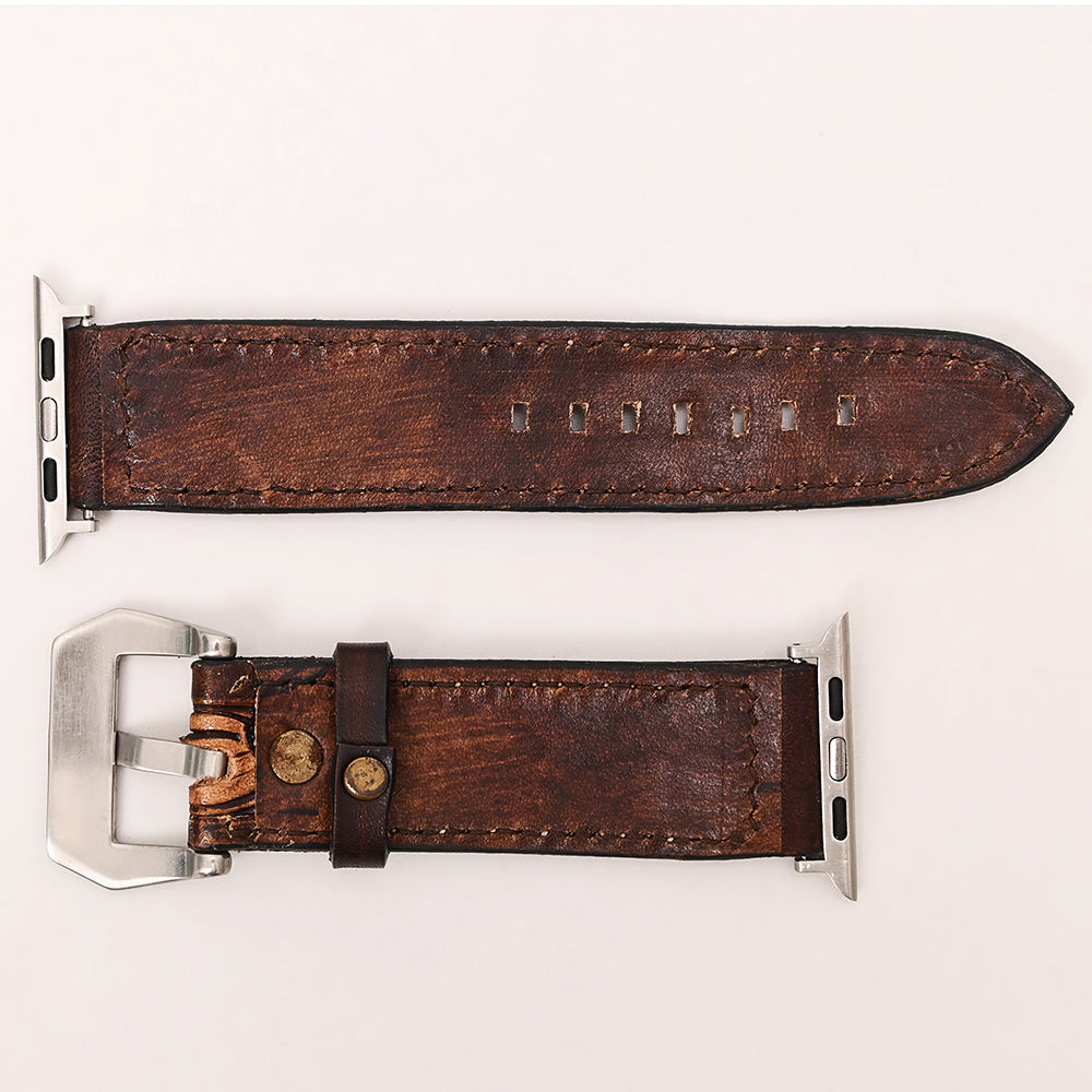 American Darling Beautifully Hand Tooled Genuine American Leather I watch Strap Men and Women Unisex