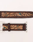 American Darling Beautifully Hand Tooled Genuine American Leather I watch Strap Men and Women Unisex