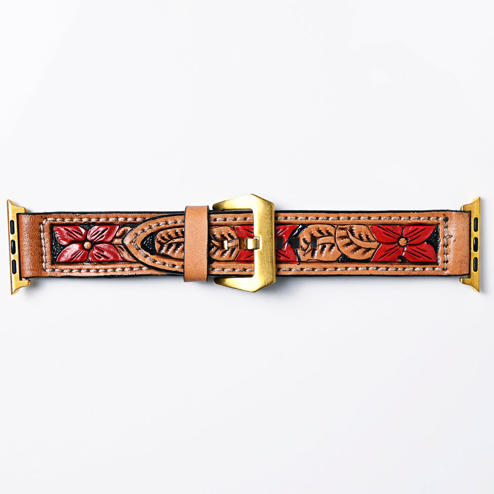 American Darling Floral Hand Tooled I watch Men Women Genuine Leather