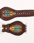 American Darling Beautifully Hand Tooled Genuine American Leather I watch Strap Men and Women Unisex
