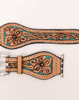 American Darling Floral Hand Tooled I watch Men Women Genuine Leather Strap