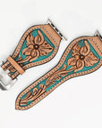 American Darling Floral Hand Tooled I watch Men Women Genuine Leather Strap