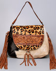 American Darling Messenger Hand Tooled Hair On Genuine Leather Women Bag Western Handbag Purse