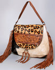 American Darling Messenger Hand Tooled Hair On Genuine Leather Women Bag Western Handbag Purse