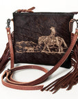 American Darling Small Crossbody Saddle Blanket Genuine Leather women bag western handbag purse