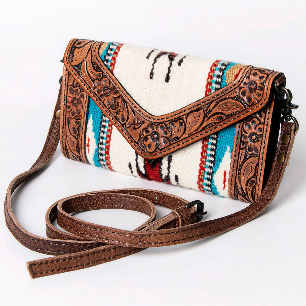 American Darling Hand Tooled Saddle Blanket Genuine Leather Women Bag Western Handbag Purse