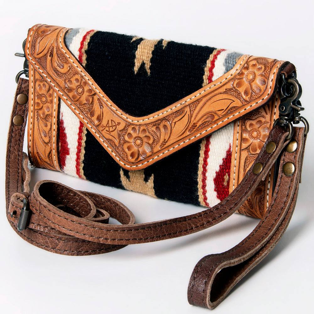 American Darling Hand Tooled Saddle Blanket Genuine Leather Women Bag Western Handbag Purse