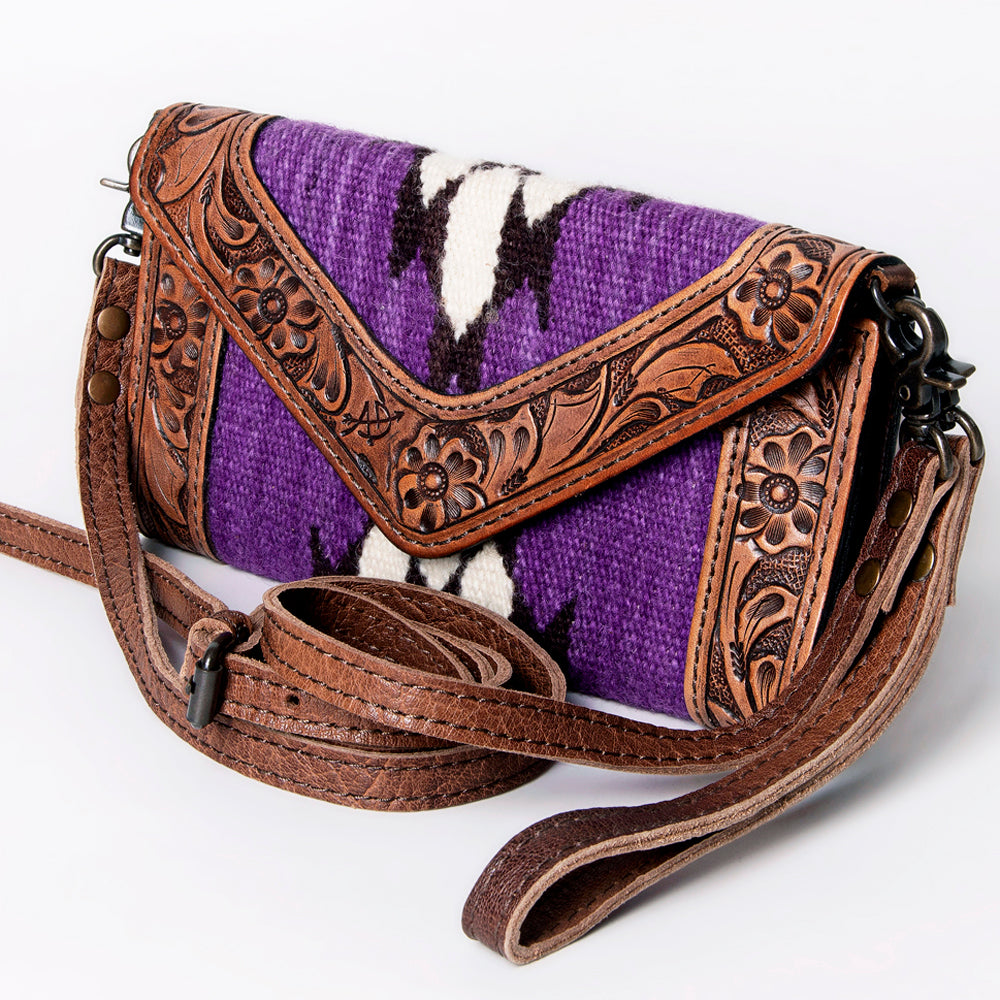 American Darling Hand Tooled Saddle Blanket Genuine Leather Women Bag Western Handbag Purse