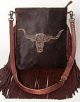 American Darling ADBGS192BO Large Crossbody Hair-On Genuine Leather Women Bag Western Handbag Purse