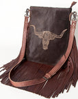 American Darling ADBGS192BO Large Crossbody Hair-On Genuine Leather Women Bag Western Handbag Purse