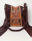 American Darling Hand Tooled Hair On Genuine Leather Women Bag Western Handbag Purse