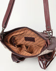 American Darling Hand Tooled Hair On Genuine Leather Women Bag Western Handbag Purse