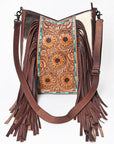 American Darling Hand Tooled Hair On Genuine Leather Women Bag Western Handbag Purse