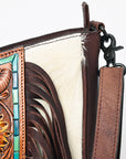 American Darling Hand Tooled Hair On Genuine Leather Women Bag Western Handbag Purse