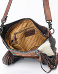 American Darling Hand Tooled Hair On Genuine Leather Women Bag Western Handbag Purse