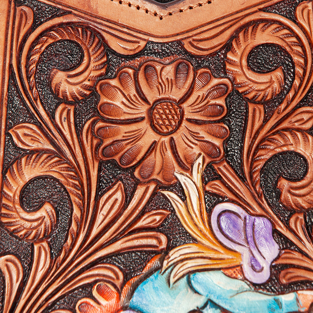 American Darling Hand Tooled Hair On Genuine Leather Women Bag Western Handbag Purse