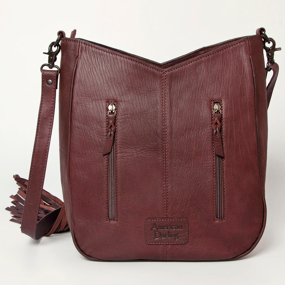 American Darling Hand Tooled Hair On Genuine Leather Women Bag Western Handbag Purse