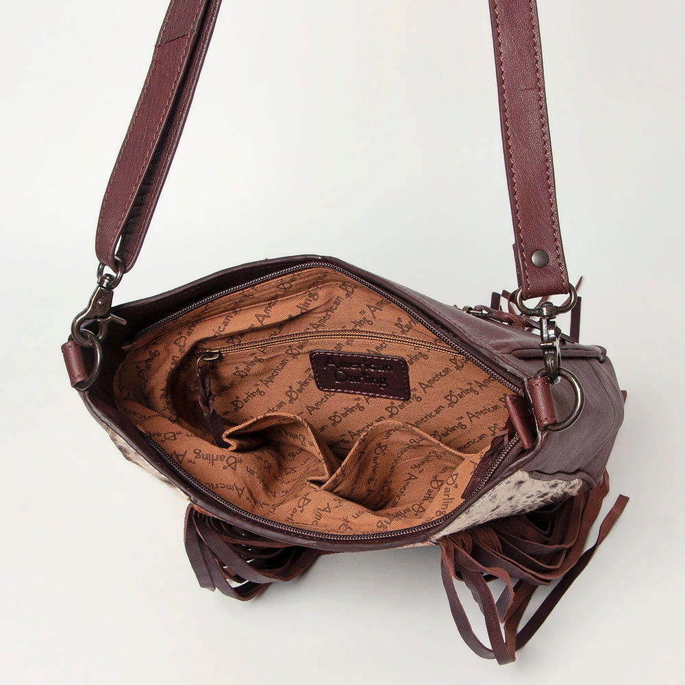 American Darling Hand Tooled Hair On Genuine Leather Women Bag Western Handbag Purse