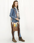 American Darling Hand Tooled Hair On Genuine Leather Women Bag Western Handbag Purse