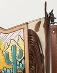 American Darling Hand Tooled Hair On Genuine Leather Women Bag Western Handbag Purse