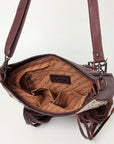 American Darling Hand Tooled Hair On Genuine Leather Women Bag Western Handbag Purse