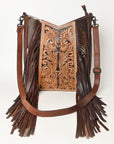 American Darling Hand Tooled Hair On Genuine Leather Women Bag Western Handbag Purse