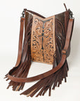 American Darling Hand Tooled Hair On Genuine Leather Women Bag Western Handbag Purse