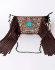 American Darling Cross Body I Hand Tooled Hair-On Genuine Leather Women Bag Western Handbag Purse