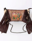 American Darling Cross Body I Hand Tooled Hair-On Genuine Leather Women Bag Western Handbag Purse