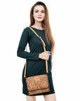 American Darling Hand Tooled Genuine Leather Women Bag Western Handbag Purse