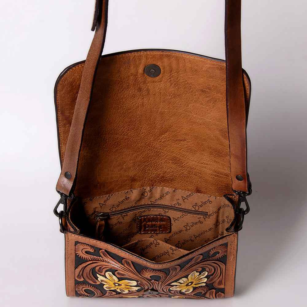 American Darling Hand Tooled Genuine Leather Women Bag Western Handbag Purse