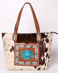 American Darling Tote Hand Tooled Hair-On Genuine Leather Women Bag Western Handbag Purse