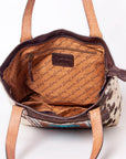 American Darling Tote Hand Tooled Hair-On Genuine Leather Women Bag Western Handbag Purse