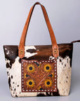 American Darling Tote Hand Tooled Hair-On Genuine Leather Women Bag Western Handbag Purse