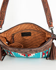 American Darling ADBGZ689 Signature Crossbody Hand Tooled Saddle Blanket Genuine Leather Women Bag Western Handbag Purse