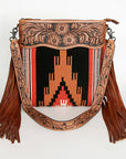 American Darling ADBGZ678 Signature Crossbody Hand Tooled Saddle Blanket Genuine Leather Women Bag Western Handbag Purse