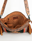 American Darling ADBGZ678 Signature Crossbody Hand Tooled Saddle Blanket Genuine Leather Women Bag Western Handbag Purse
