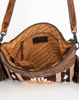 American Darling ADBGZ680 Signature Crossbody Hand Tooled Saddle Blanket Genuine Leather Women Bag Western Handbag Purse