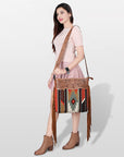 American Darling ADBGZ683 Signature Crossbody Hand Tooled Saddle Blanket Genuine Leather Women Bag Western Handbag Purse